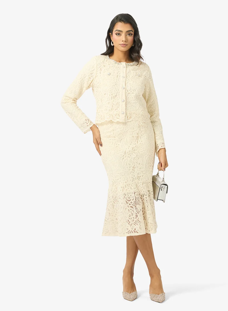 Khizana  Lace Top & Skirt Set for Women | Best Price UAE